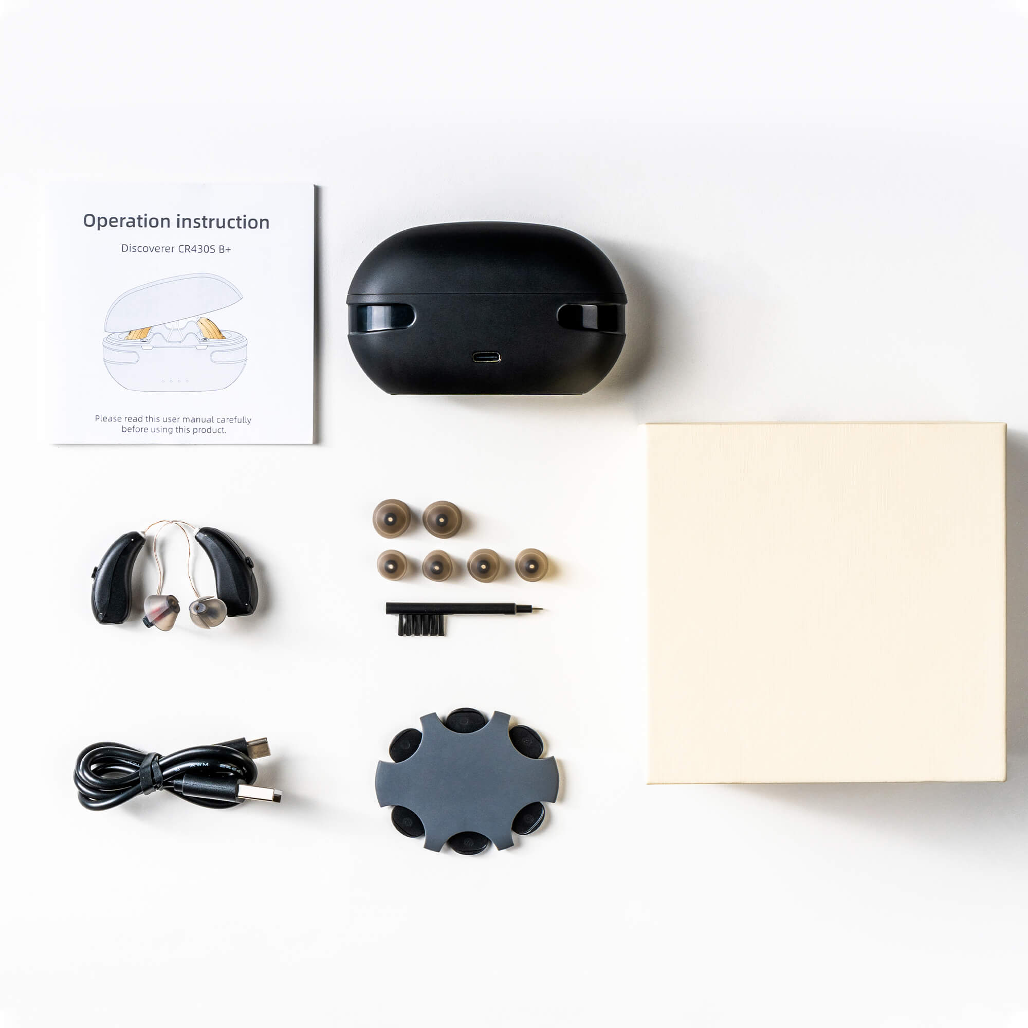 Fisdemo Discoverer Premium Rechargeable Bluetooth Digital RIC Hearing Aids, Dual Microphones Designed for Mild to Moderate Hearing Loss