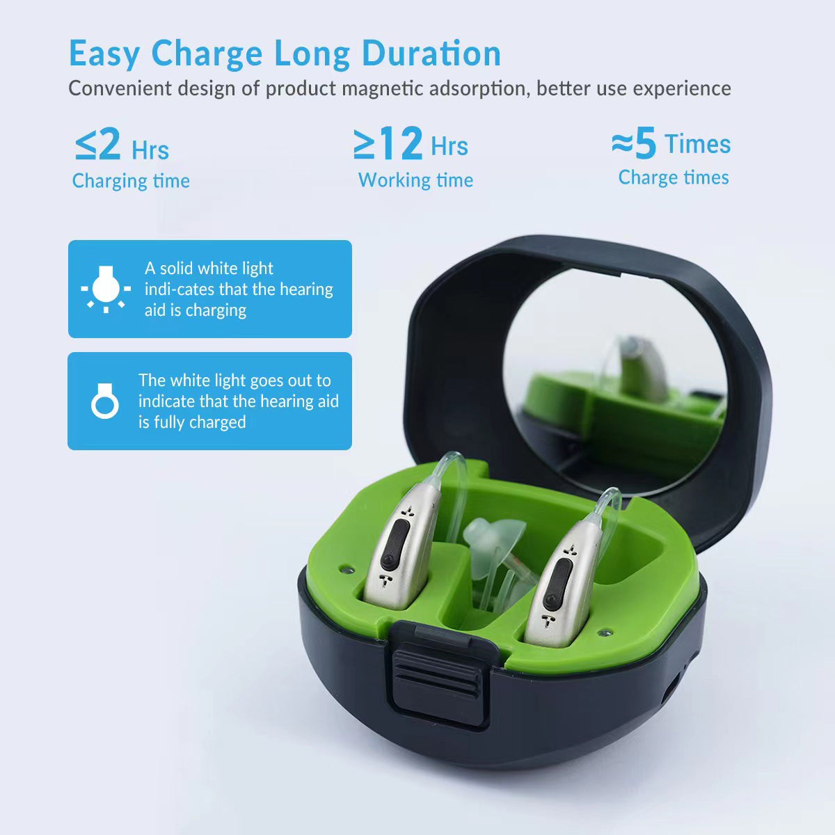 Fisdemo M OTC Rechargeable Hearing Aids for Adults and Seniors with Invisible Fit and All-Day Comfort, Dual Microphone, 12hours Battery Life, Noise Reduction and Nature Sound