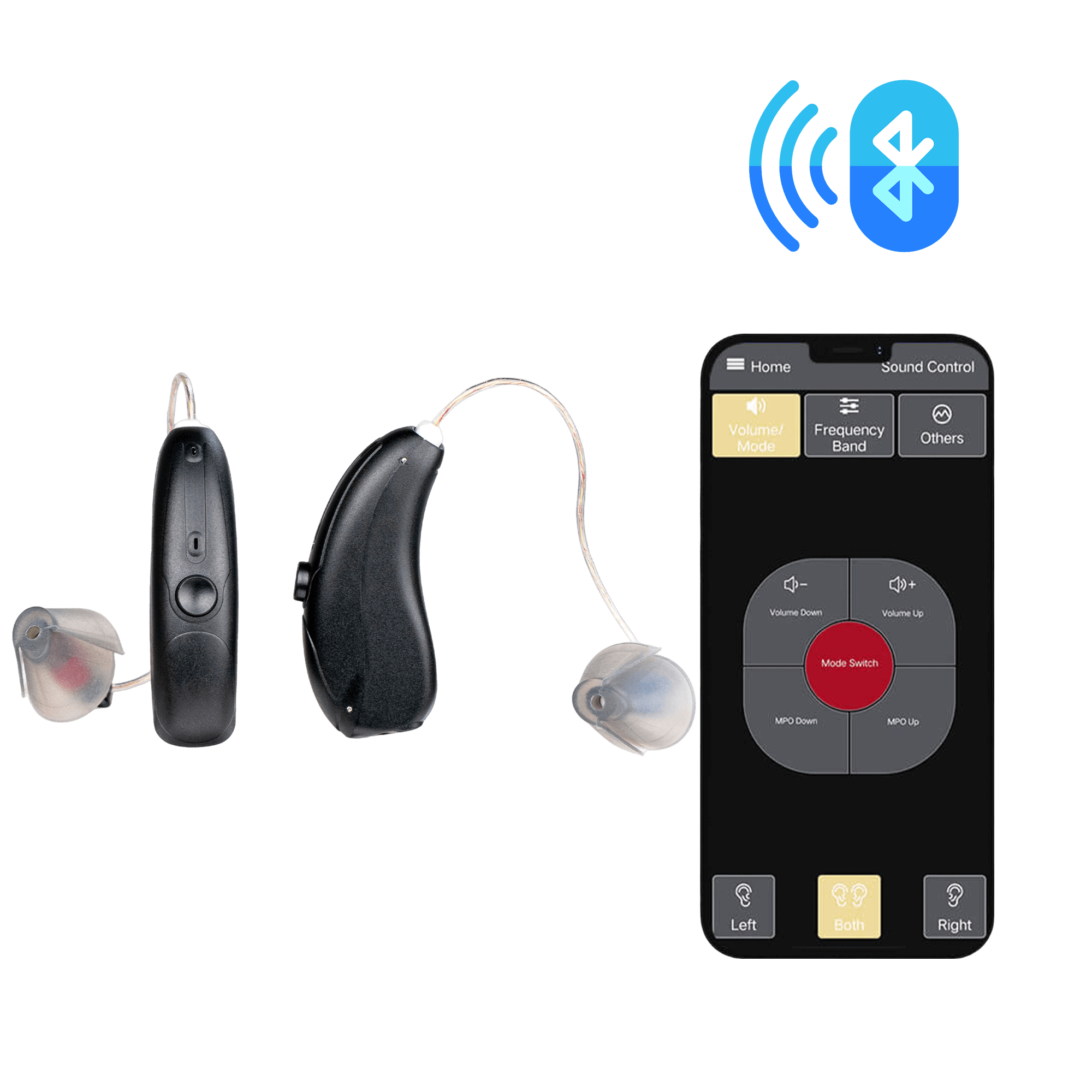 Fisdemo Discoverer Premium Rechargeable Bluetooth Digital RIC Hearing Aids, Dual Microphones Designed for Mild to Moderate Hearing Loss