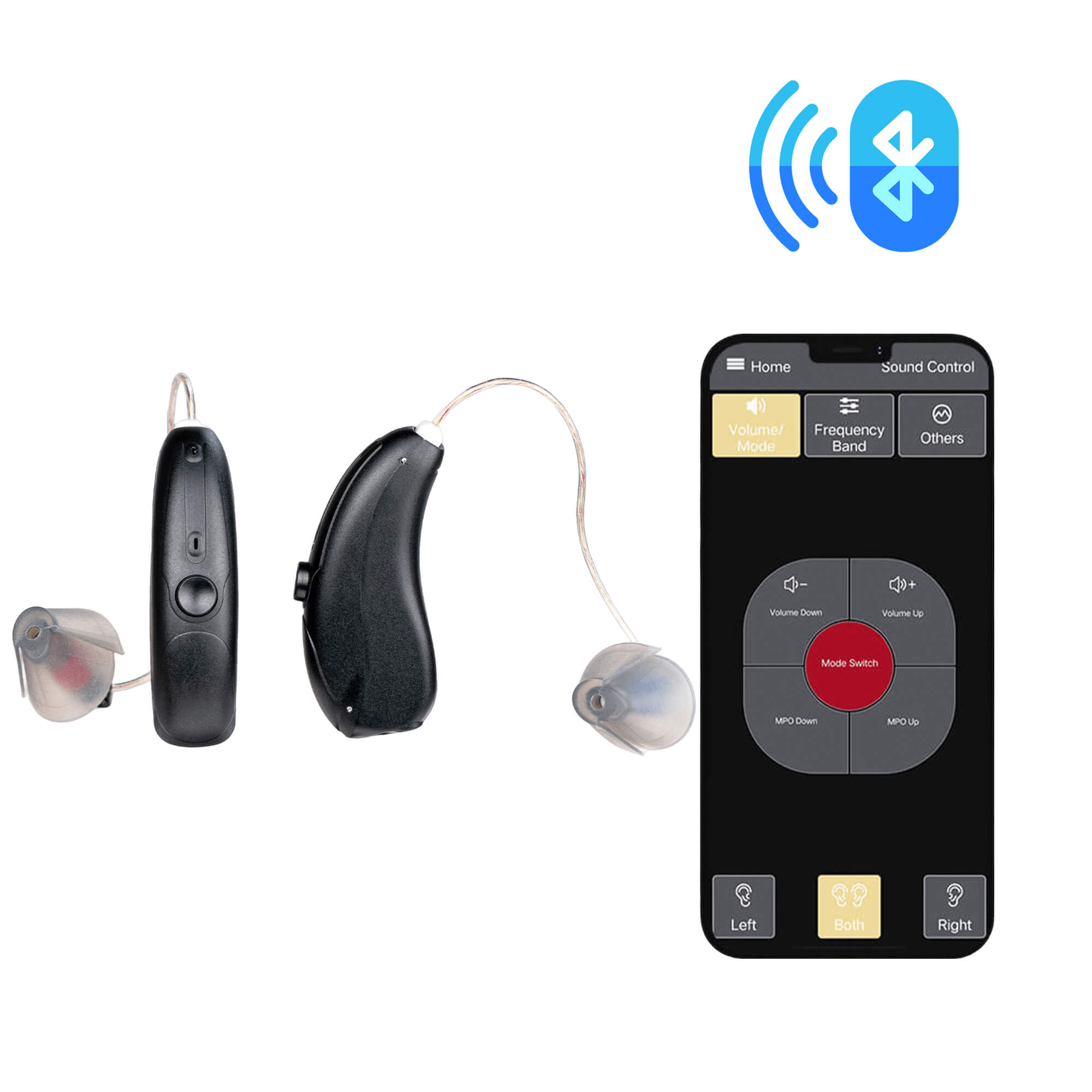 Fisdemo Discoverer Premium Rechargeable Bluetooth Digital RIC Hearing Aids, Dual Microphones Designed for Mild to Moderate Hearing Loss