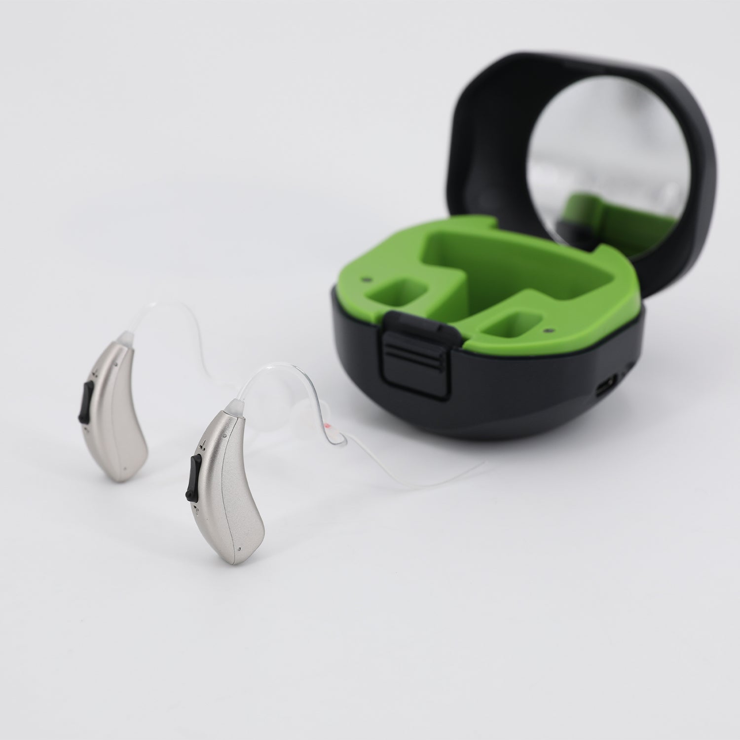 Fisdemo M OTC Rechargeable Hearing Aids for Adults and Seniors with Invisible Fit and All-Day Comfort, Dual Microphone, 12hours Battery Life, Noise Reduction and Nature Sound