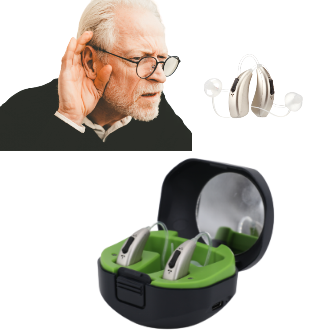Fisdemo M OTC Rechargeable Hearing Aids for Adults and Seniors with Invisible Fit and All-Day Comfort, Dual Microphone, 12hours Battery Life, Noise Reduction and Nature Sound