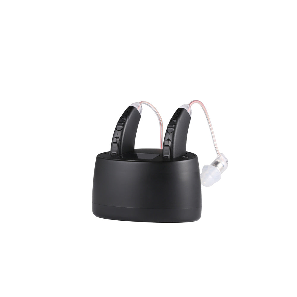 Fisdemo B Bluetooth Hearing Aids for Seniors Adults to Enjoy Hand-free Phone Calls with More Than 30 Hours Longtime Use-Pair