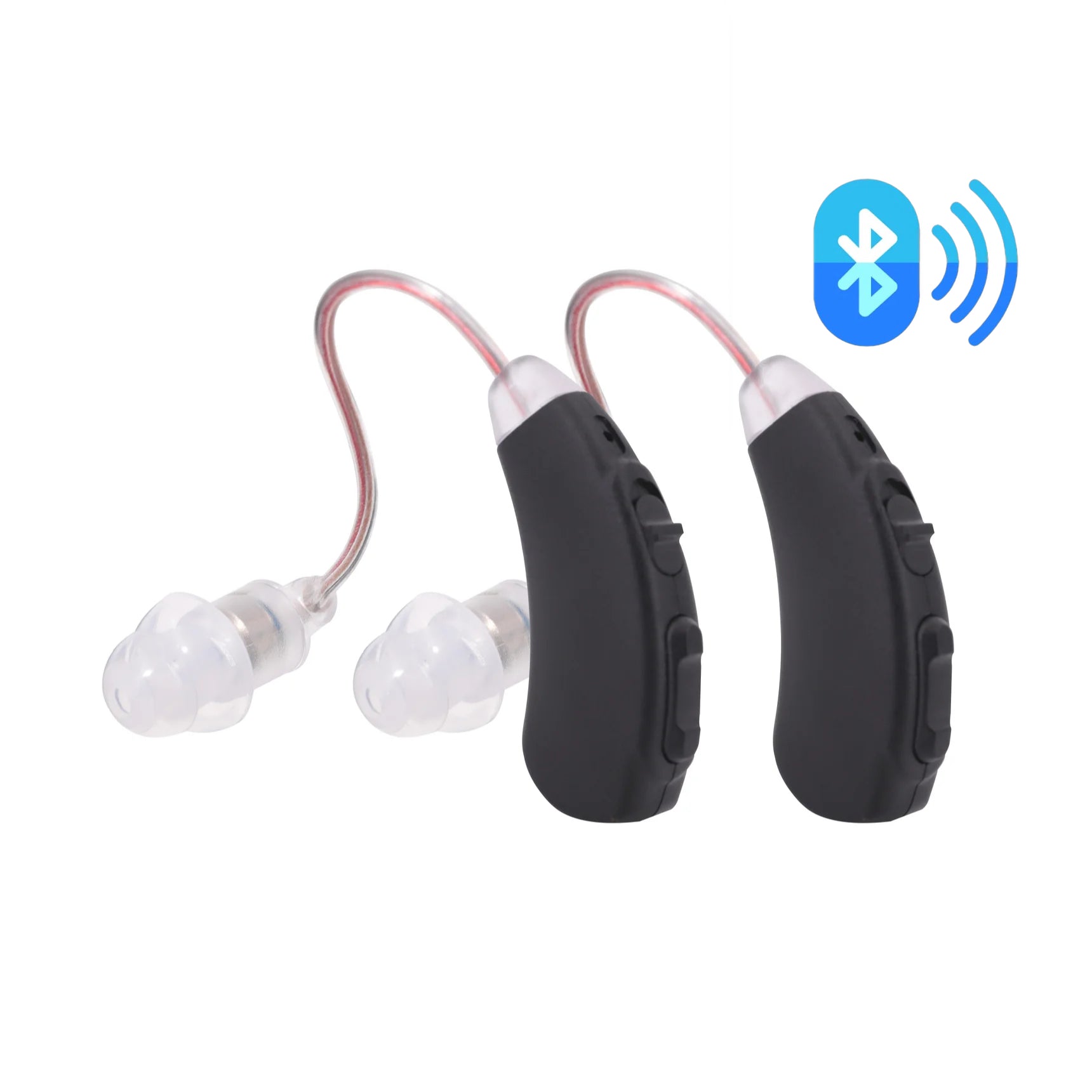 Fisdemo B Bluetooth Hearing Aids for Seniors Adults to Enjoy Hand-free Phone Calls with More Than 30 Hours Longtime Use