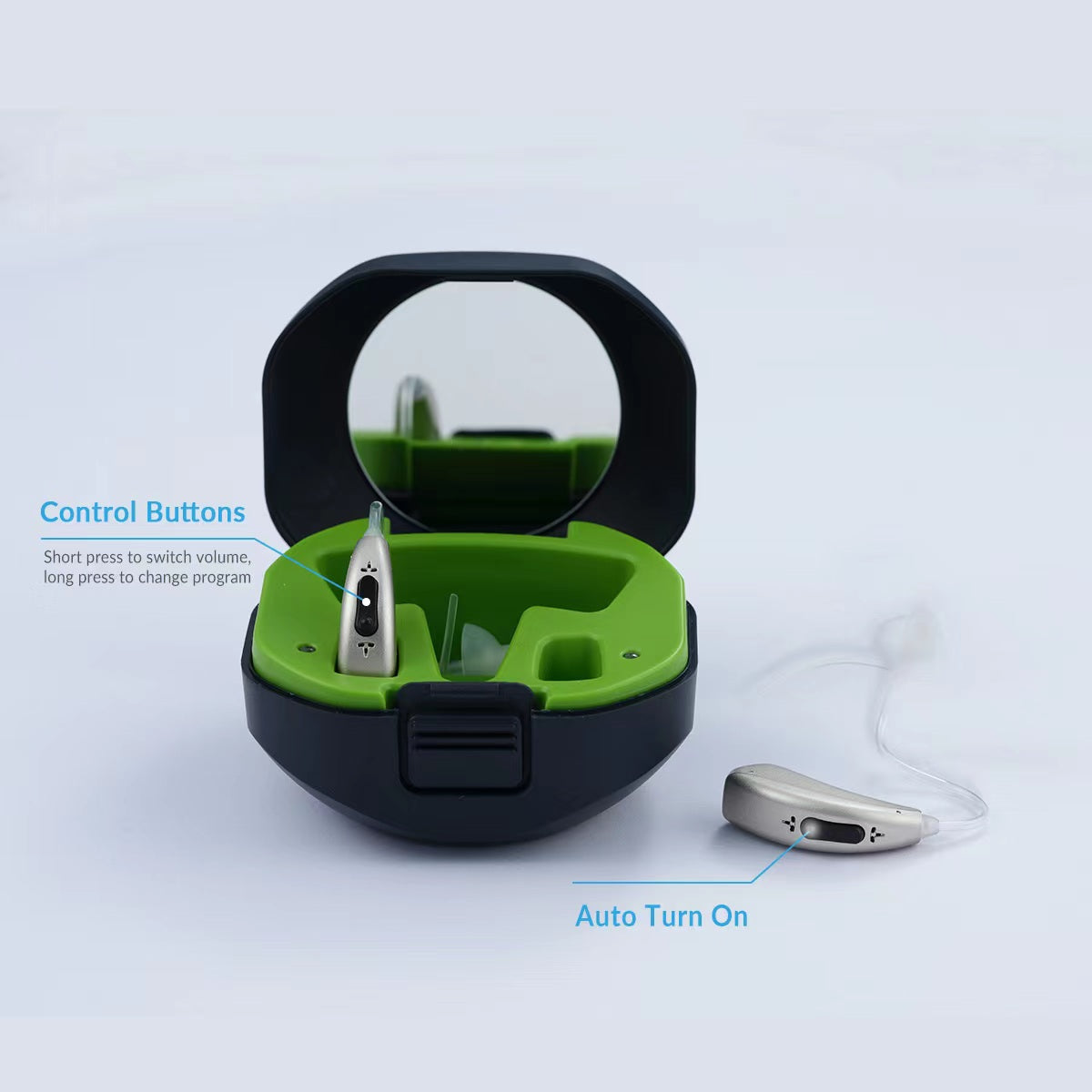 Fisdemo M OTC Rechargeable Hearing Aids for Adults and Seniors with Invisible Fit and All-Day Comfort, Dual Microphone, 12hours Battery Life, Noise Reduction and Nature Sound