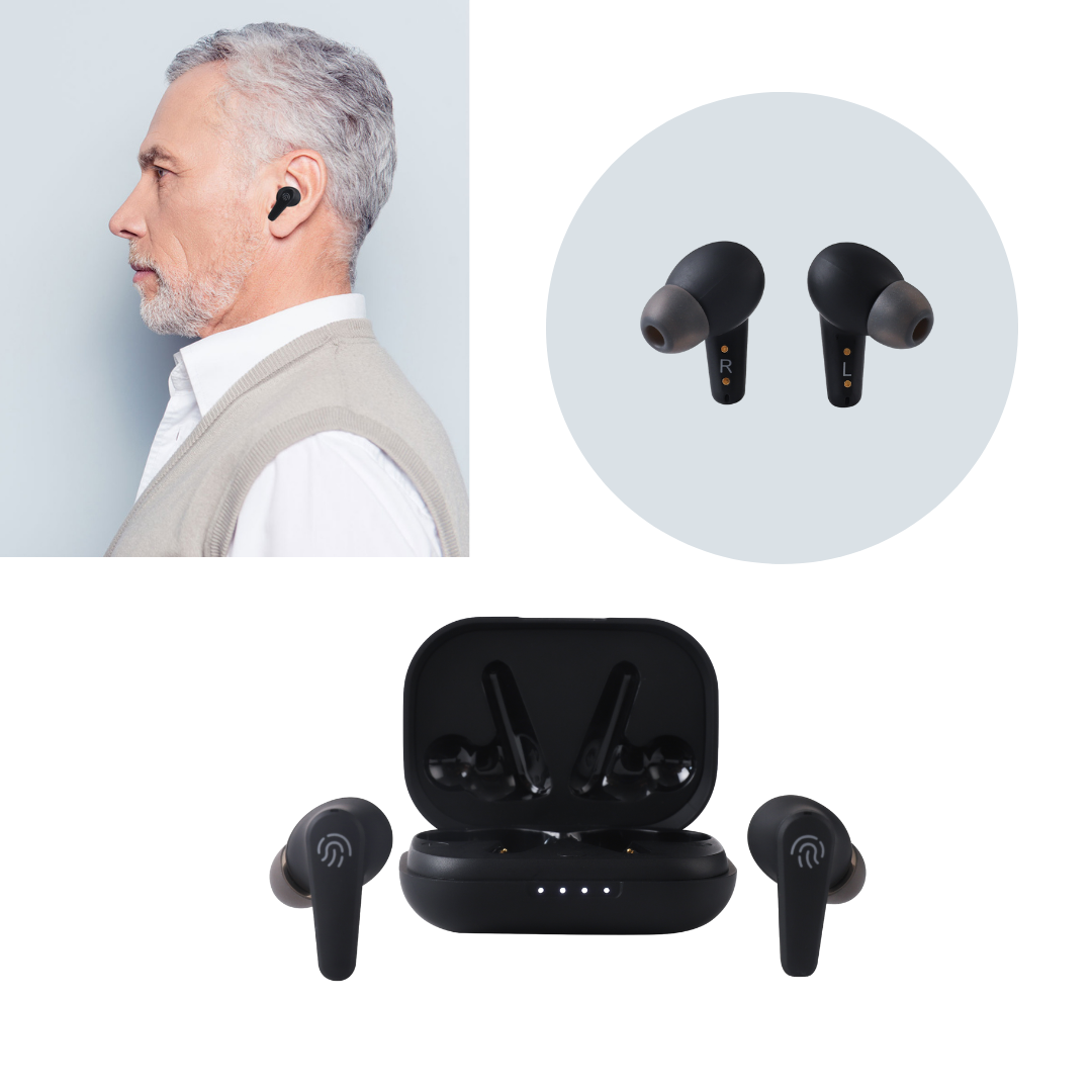 Fisdemo Seven Digital ITE Hearing Aids: Rechargeable, Bluetooth, Self-Fitting & Customizable with APP